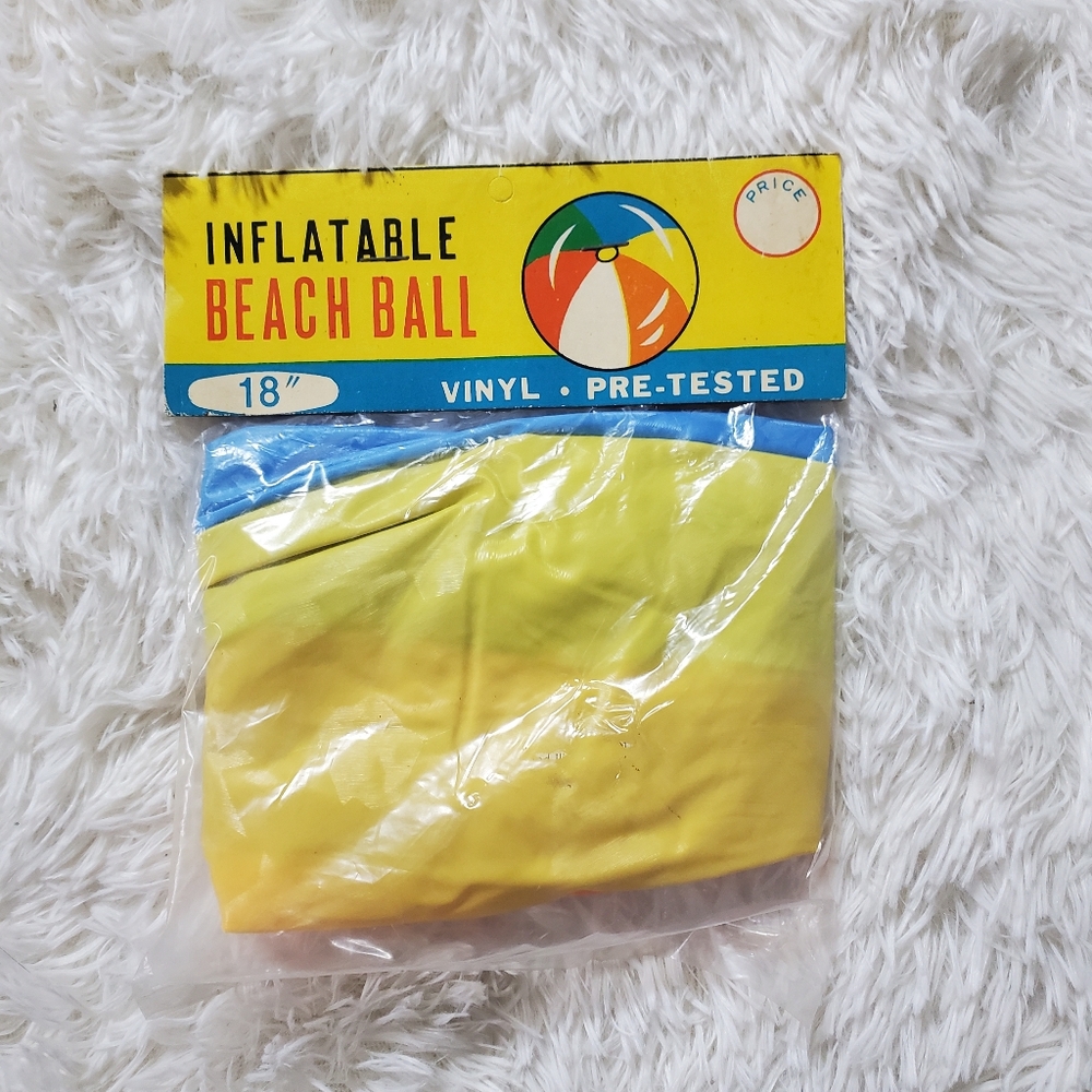 Vintage 1960'S Vinyl Beach Ball 18" Multi Colored Retro Collector NDS NOS NIP